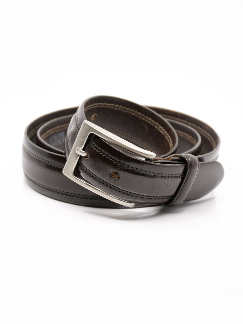 LINDBERG Leather Belt Metal Frame Buckle Made in Italy Size 38